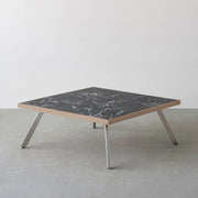 THE LOW TABLE / 大理石 黒白根 × ラバーウッド × Stainless