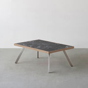 THE LOW TABLE / 大理石 黒白根 × ラバーウッド × Stainless