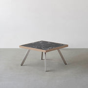 THE LOW TABLE / 大理石 黒白根 × ラバーウッド × Stainless