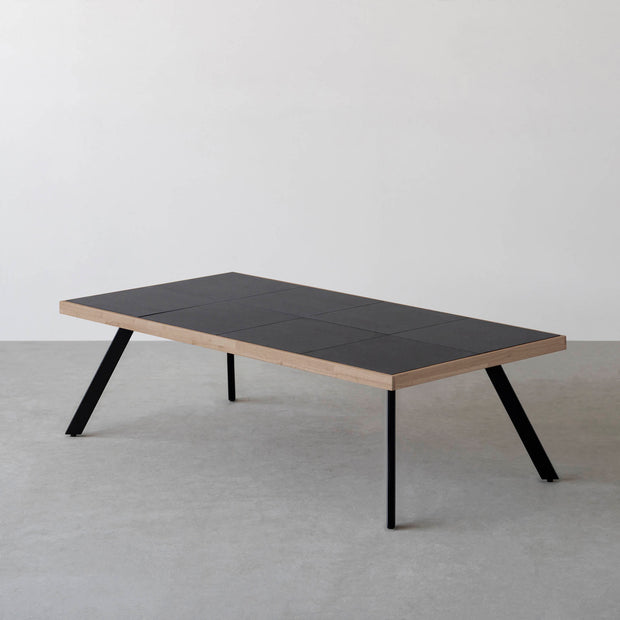 THE LOW TABLE / インド産 黒みかげ石 × ラバーウッド × Black Steel