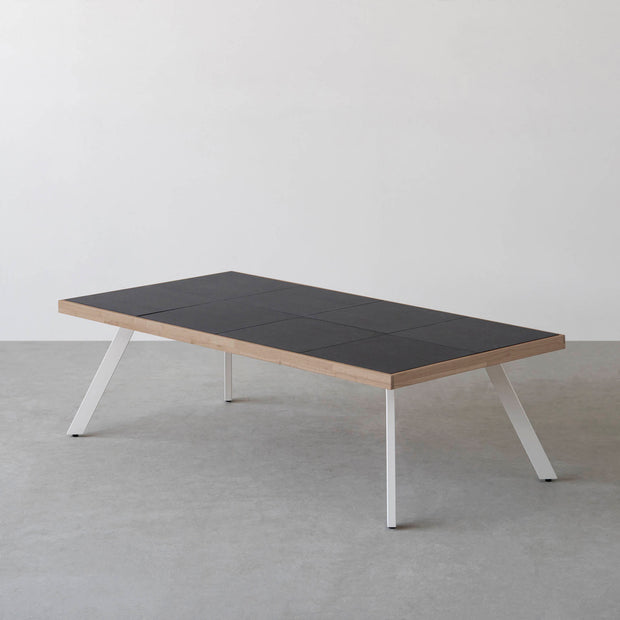 THE LOW TABLE / インド産 黒みかげ石 × ラバーウッド × White Steel