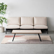 THE LOW TABLE / 大理石 ココナッツベージュ × ラバーウッド × Black Steel