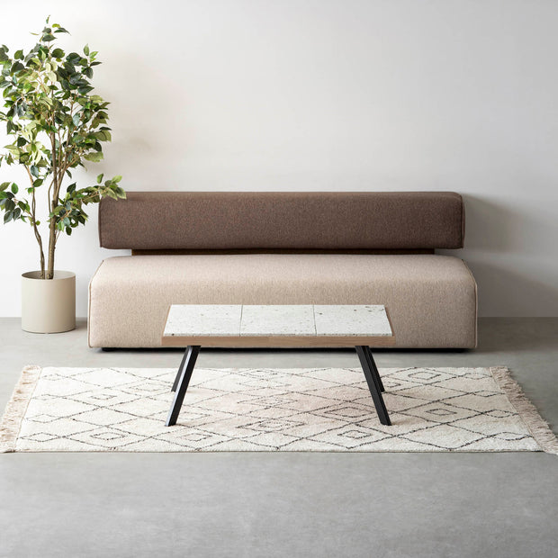 THE LOW TABLE / 大谷石 × ラバーウッド × Black Steel