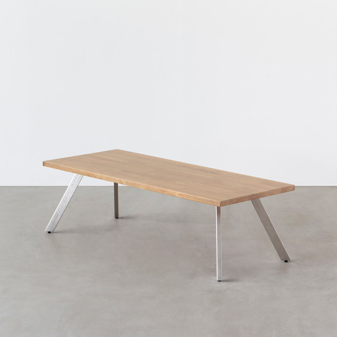 KANADEMONO THE LOW TABLE ラバーウッド アッシュグレー THE LOW TABLE / ラバーウッド アッシュグレー × Stainless