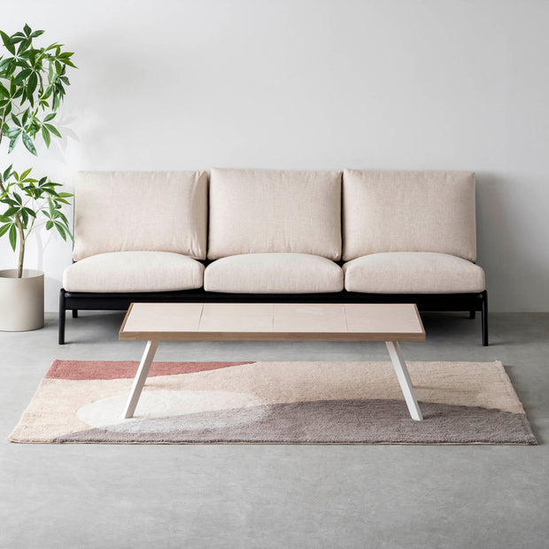 THE LOW TABLE / 砂岩 ブランコドマール × ラバーウッド × White Steel