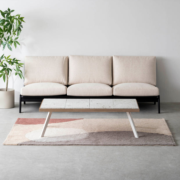 THE LOW TABLE / 大谷石 × ラバーウッド × White Steel