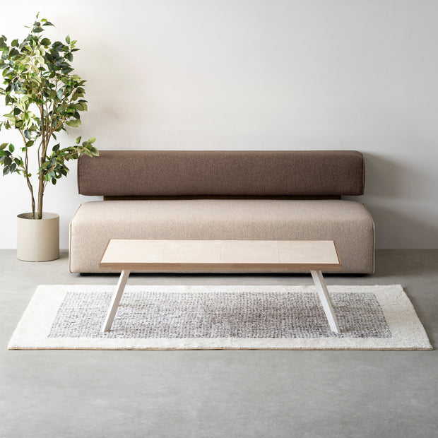 THE LOW TABLE / 大理石 ココナッツベージュ × ラバーウッド × White Steel