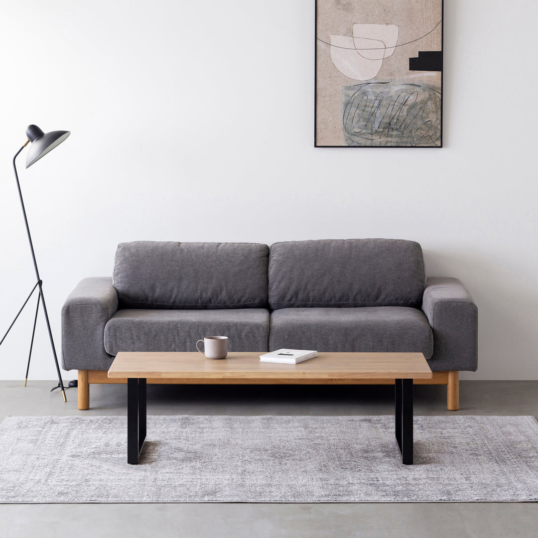 THE LOW TABLE / ラバーウッド アッシュグレー × Black Steel – KANADEMONO