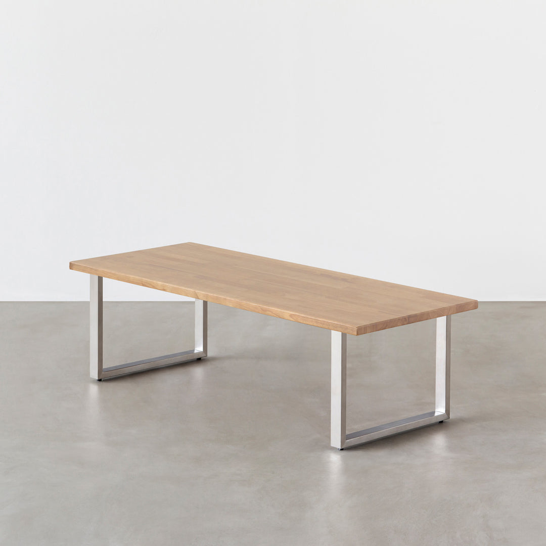 KANADEMONO THE LOW TABLE ラバーウッド アッシュグレー THE LOW TABLE / ラバーウッド アッシュグレー × Stainless – KANADEMONO