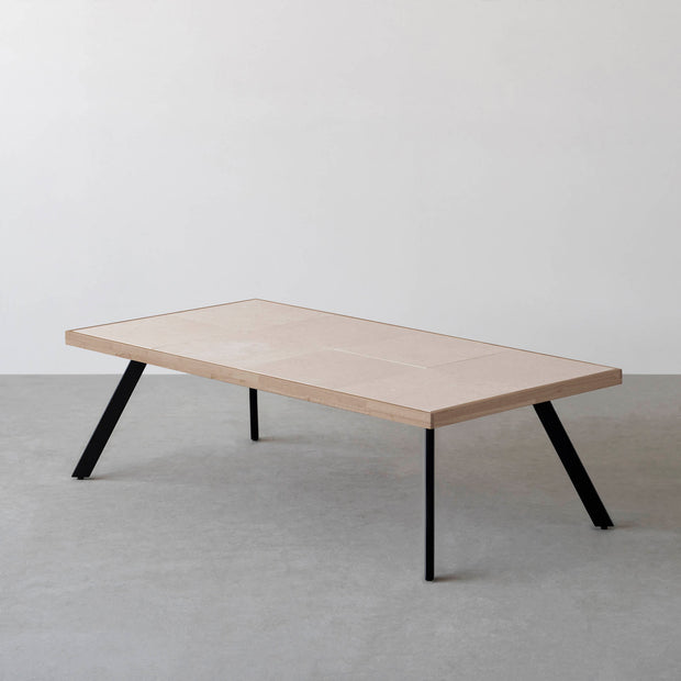 THE LOW TABLE / 砂岩 ブランコドマール × ラバーウッド × Black Steel