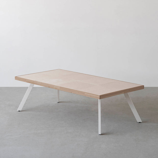 THE LOW TABLE / 砂岩 ブランコドマール × ラバーウッド × White Steel