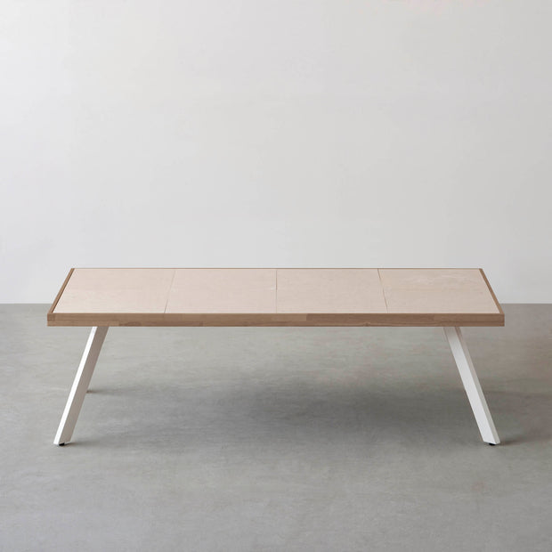 THE LOW TABLE / 砂岩 ブランコドマール × ラバーウッド × White Steel