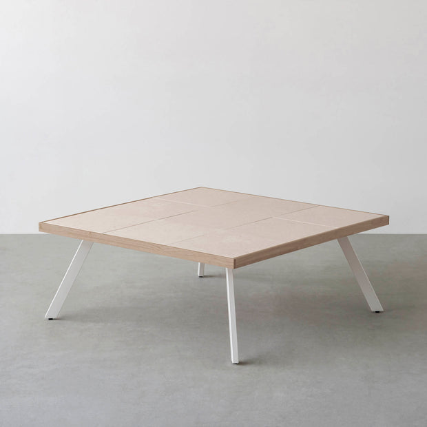 THE LOW TABLE / 砂岩 ブランコドマール × ラバーウッド × White Steel