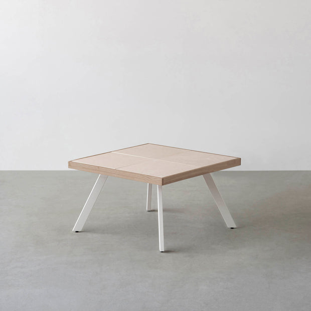 THE LOW TABLE / 砂岩 ブランコドマール × ラバーウッド × White Steel