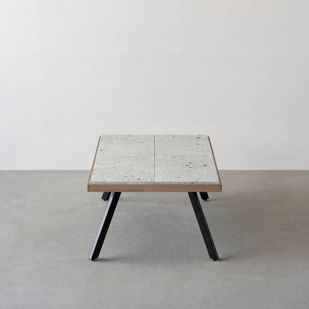 THE LOW TABLE / 大谷石 × ラバーウッド × Black Steel