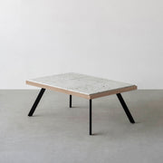 THE LOW TABLE / 大谷石 × ラバーウッド × Black Steel