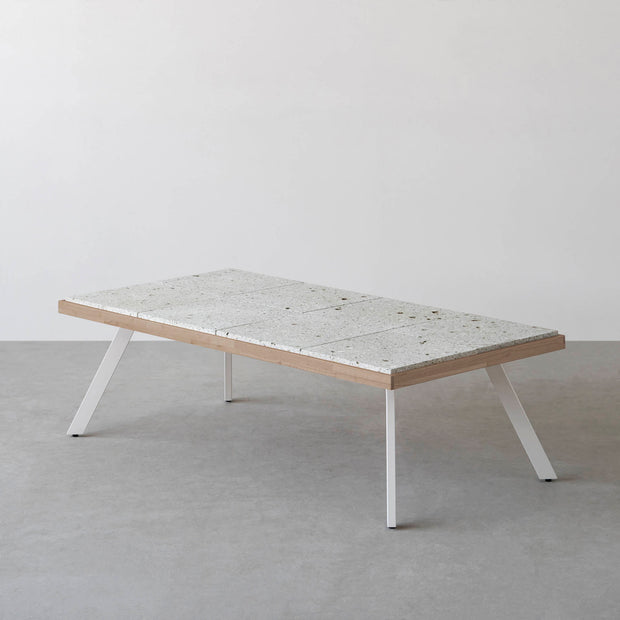 THE LOW TABLE / 大谷石 × ラバーウッド × White Steel