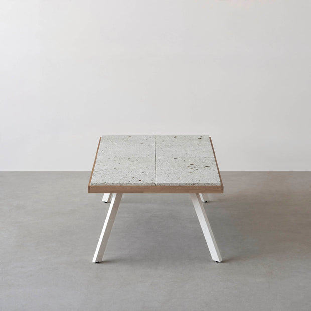 THE LOW TABLE / 大谷石 × ラバーウッド × White Steel