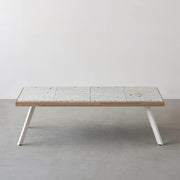 THE LOW TABLE / 大谷石 × ラバーウッド × White Steel