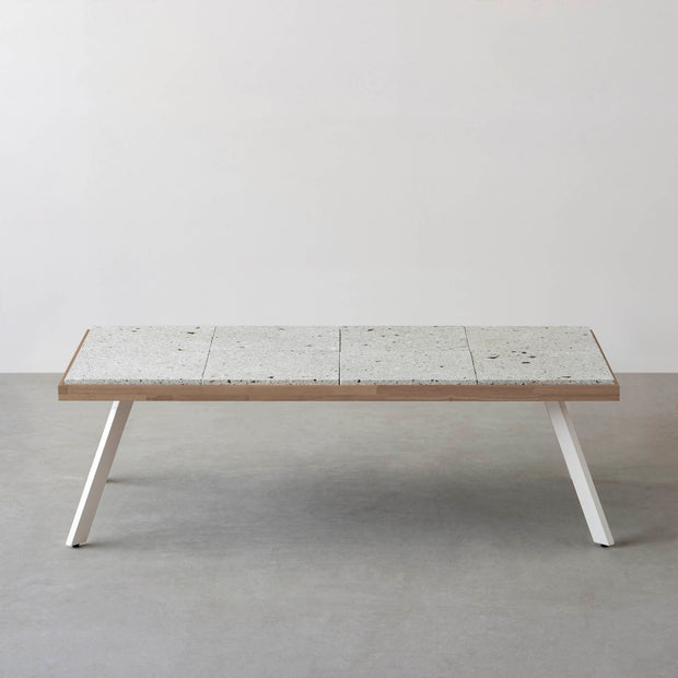 THE LOW TABLE / 大谷石 × ラバーウッド × White Steel