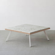 THE LOW TABLE / 大谷石 × ラバーウッド × White Steel