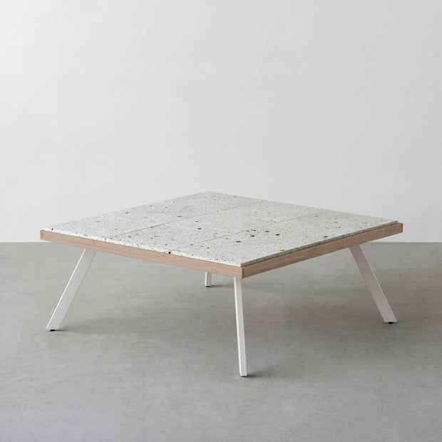 THE LOW TABLE / 大谷石 × ラバーウッド × White Steel