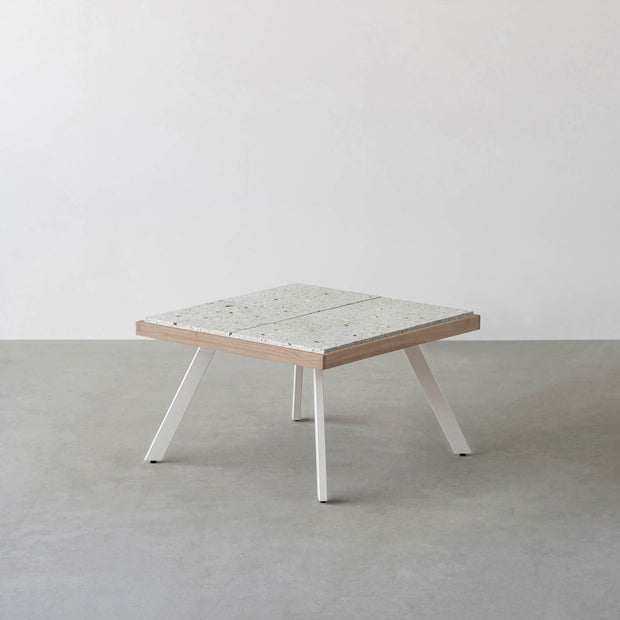 THE LOW TABLE / 大谷石 × ラバーウッド × White Steel