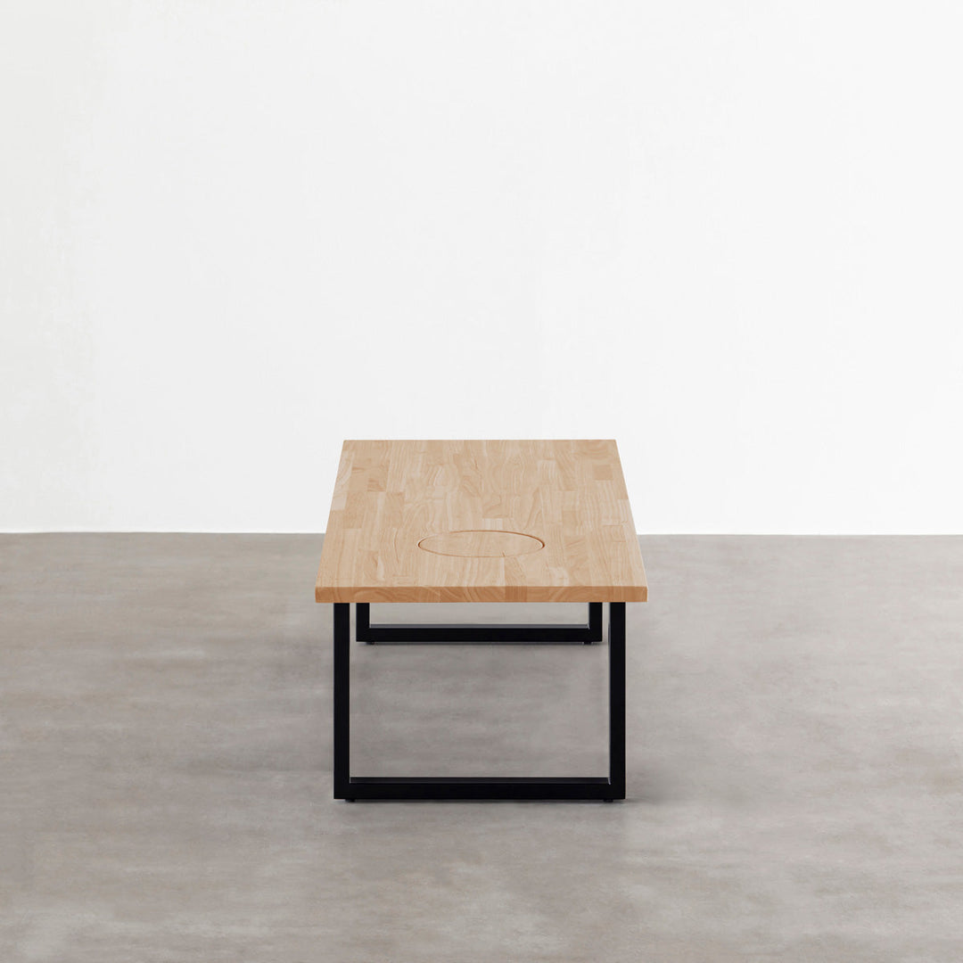 KANADEMONO THE LOW TABLE ラバーウッド アッシュグレー THE LOW TABLE / ラバーウッド アッシュグレー × Black Steel