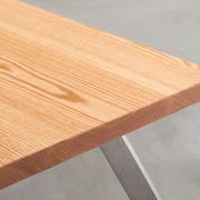 Kanademonoの無垢レッドオーク天板にステンレスの4pinアイアン脚を組み合わせたローテーブル（天板）
