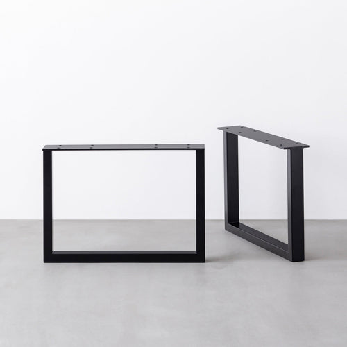 【★安心の定価販売★】 Black × レクタングル Low / LEGS THE Steel 2脚セット / ダイニングテーブル