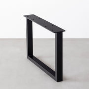 Kanademonoの無垢 ブラックチェリー 天板にブラックのローレクタングル鉄脚を組み合わせたローテーブル（脚）