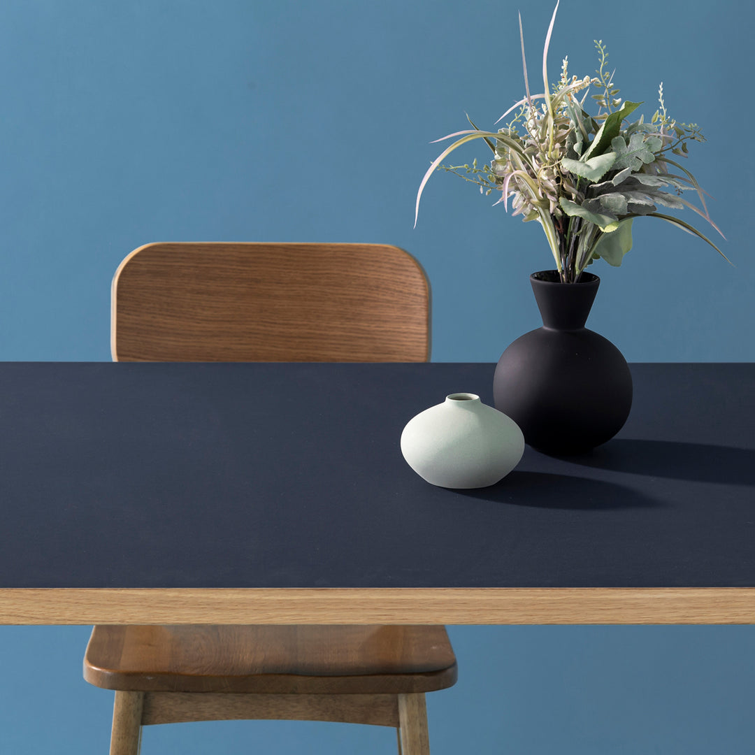 THE TABLE / リノリウム ブルー系 × Black Steel × W161 - 180cm
