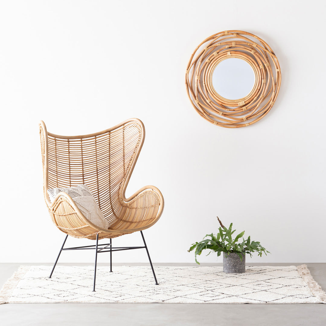 Rattan - Sun 太陽のようなラタン素材の ウォールミラー – KANADEMONO