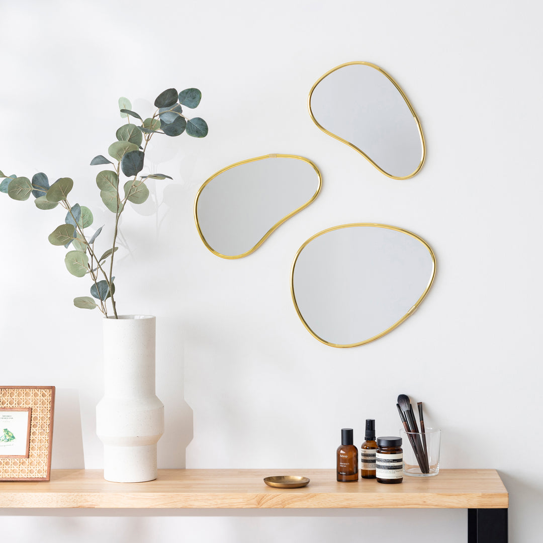 Hubba Pebble Mirrors, Set of 3 小石のような ウォールミラー 3