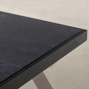 THE LOW TABLE / インド産 黒みかげ石 × ラバーウッド × White Steel