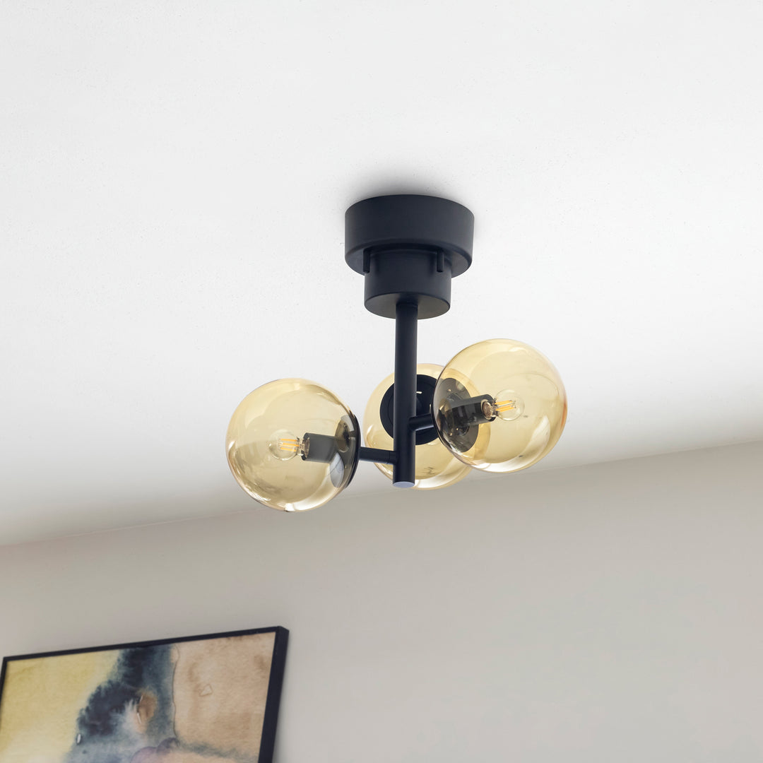 ノスタルジックなガラスボール シーリングライト 3灯タイプ – KANADEMONO