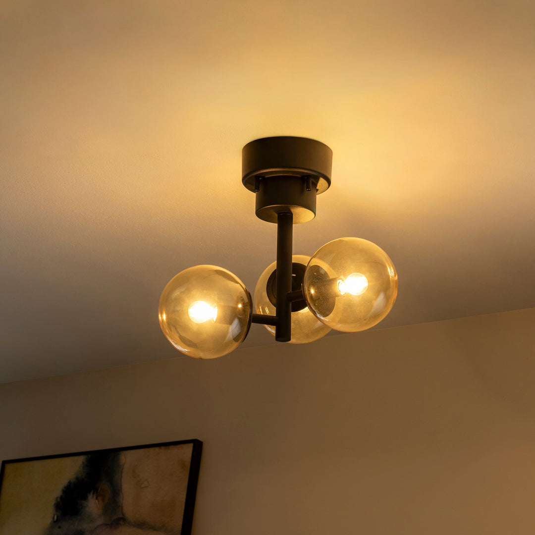 ノスタルジックなガラスボール シーリングライト 3灯タイプ – KANADEMONO