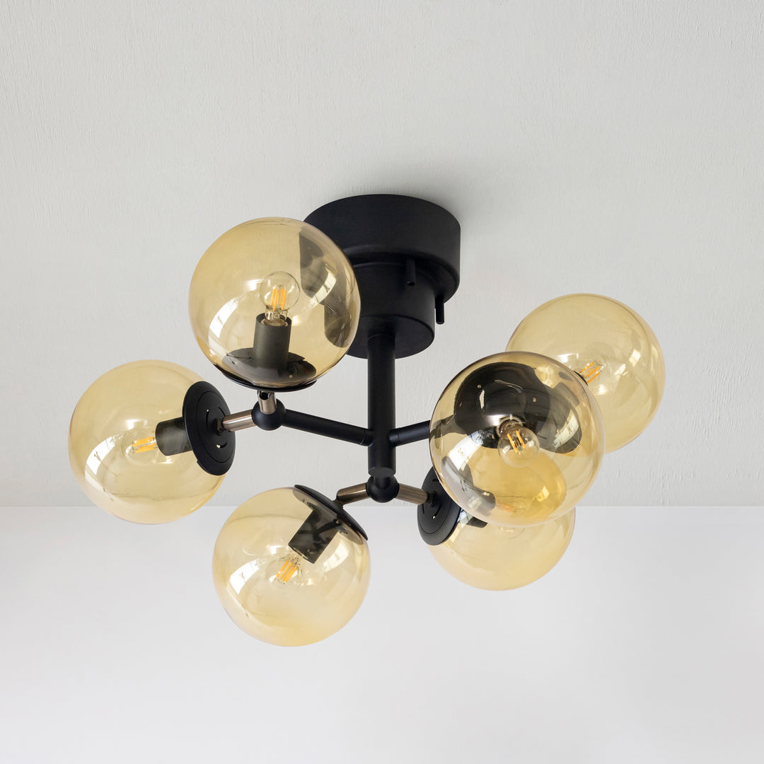 ノスタルジックなガラスボール シーリングライト 6灯タイプ – KANADEMONO