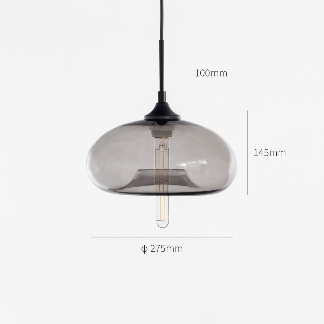 Glass × Tube Clear Gray Disk Pendant Light – KANADEMONO