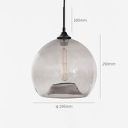 Glass × Tube　Clear Gray Round Pendant Light