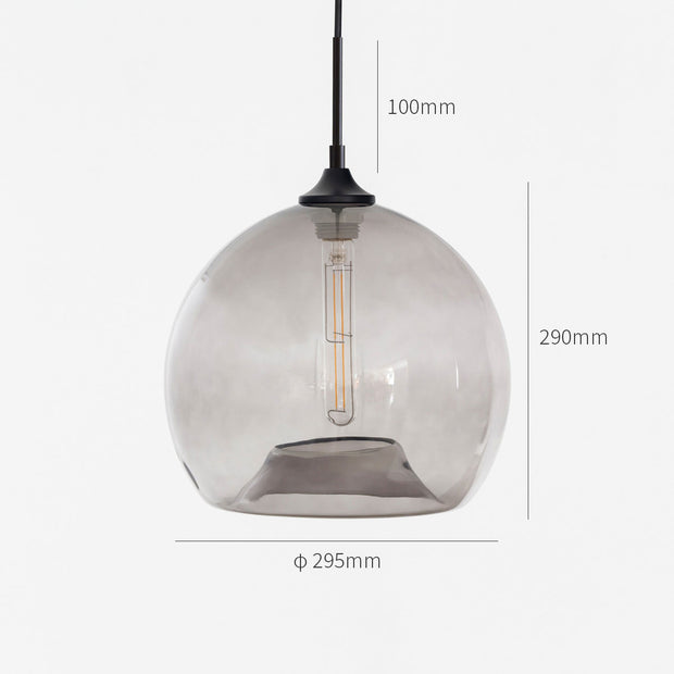 Glass × Tube Clear Gray Round Pendant Light – KANADEMONO