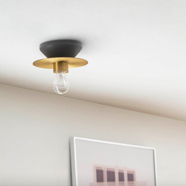 コンテンポラリー シーリングライト　グレー×ゴールド