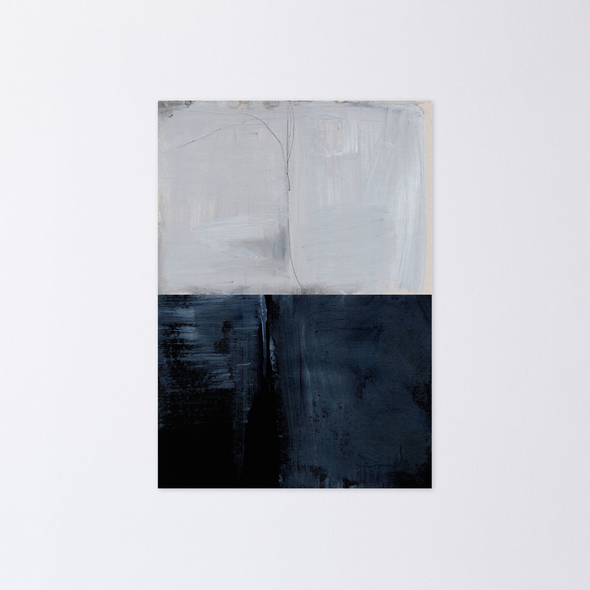 暮らしにアートを Navy × Horizon Abstract #1（ポスター単品