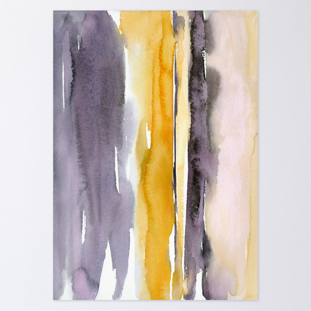 暮らしにアートを Purple + Yellow Watercolor #6（ポスター単品） – KANADEMONO