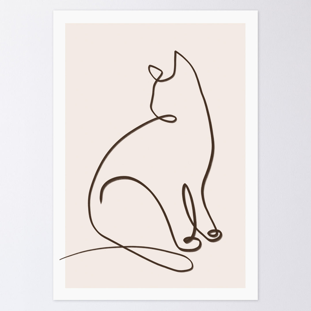 Kitti Narod 版画　print ED30 サインある 暮らしにアートを Sit Still Neko #3（ポスター単品） – KANADEMONO