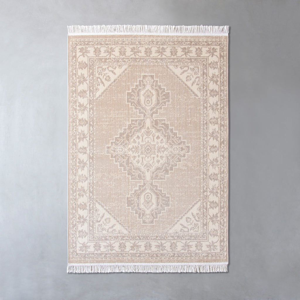 Natural Geometric Medallion Rug 120×170 – KANADEMONO