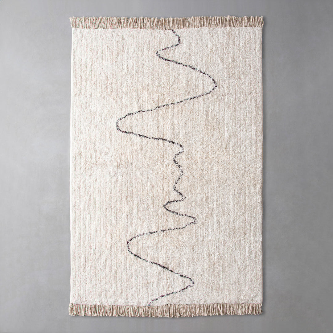 Freeform Wave Cotton Rug – KANADEMONO
