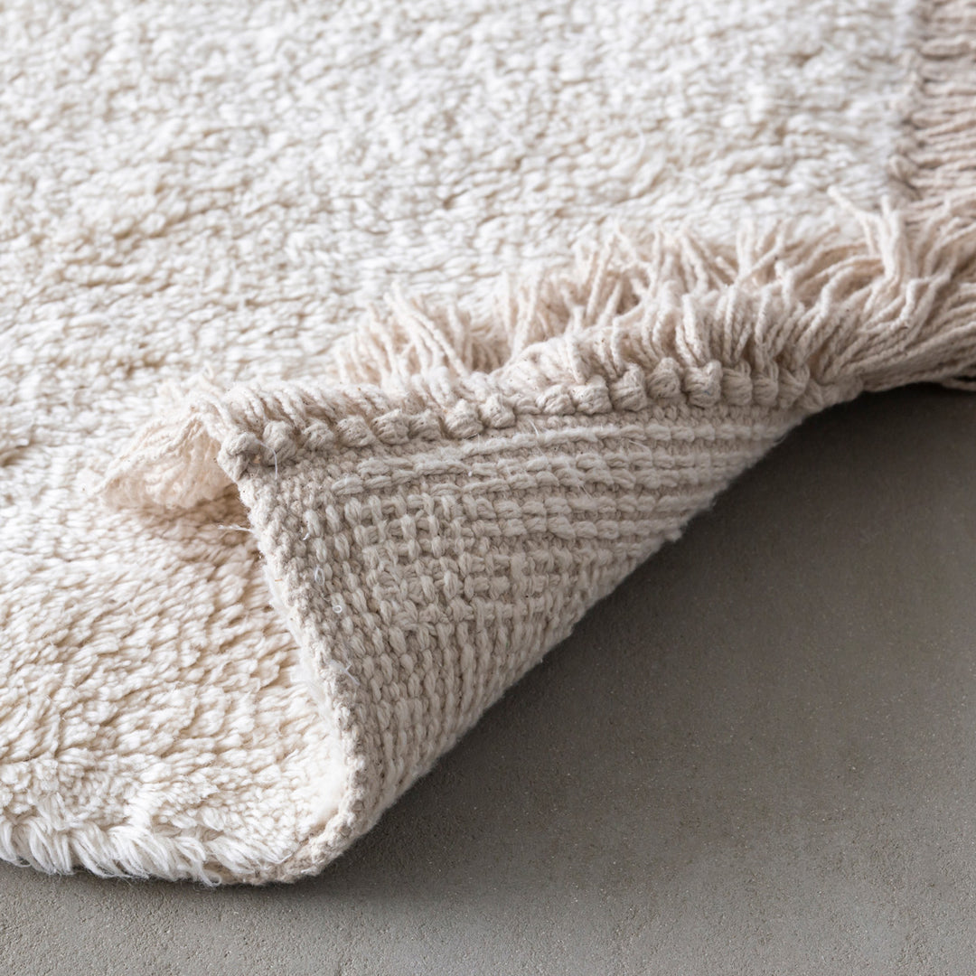 ラグ・カーペット KANADEMONO Handmade Textured Cotton Rug Artistic Blue Persian Motif Rug 160×230 – KANADEMONO