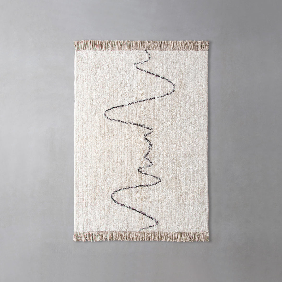 Freeform Wave Cotton Rug – KANADEMONO