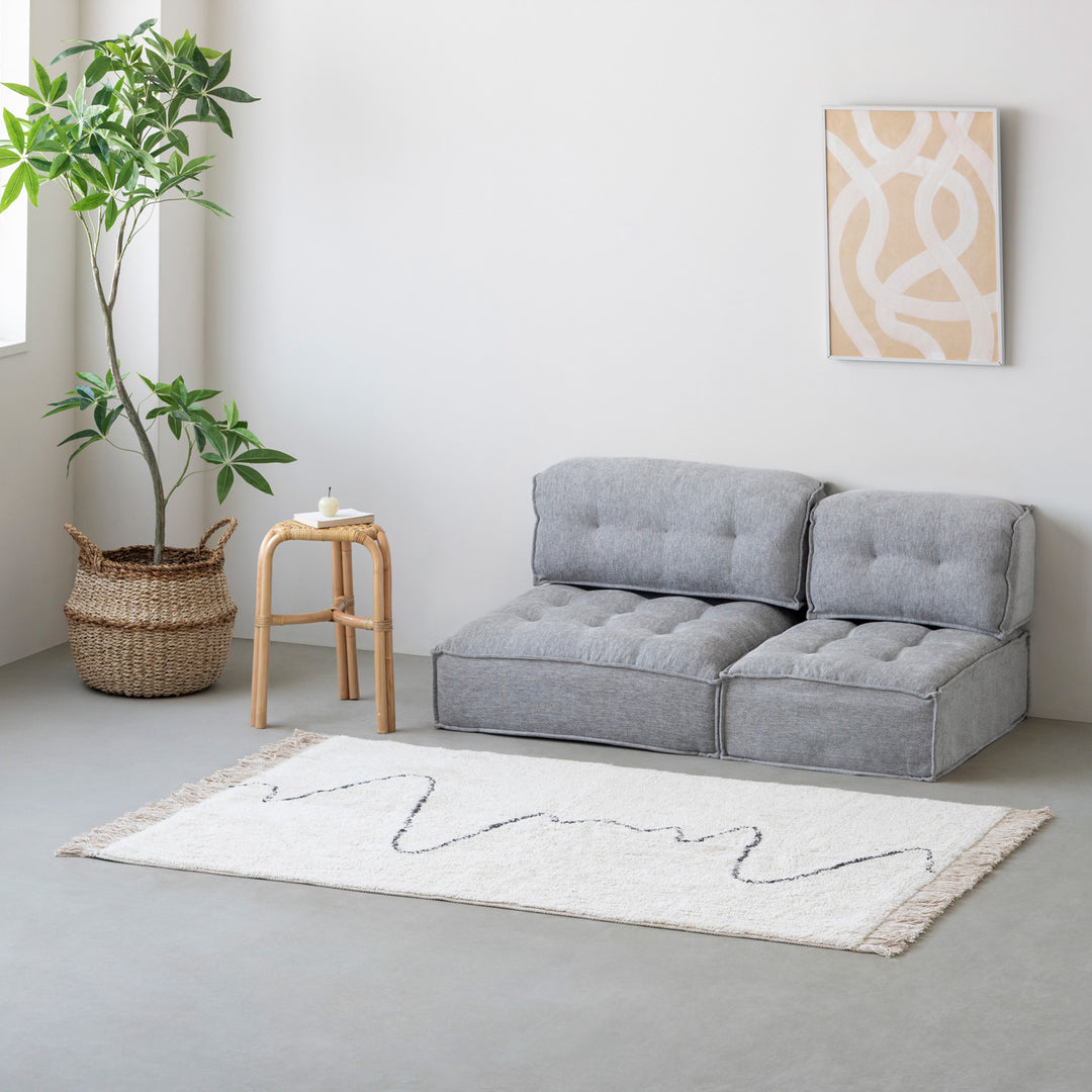 Freeform Wave Cotton Rug – KANADEMONO